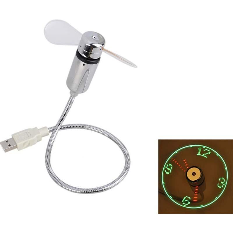 Ventilatore USB con Orologio LED Luminoso