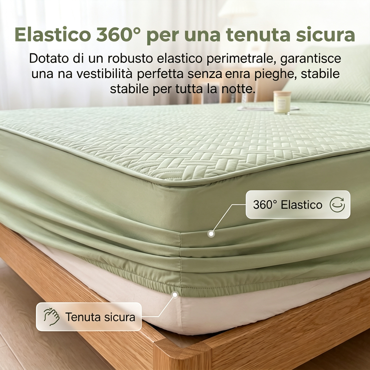 🥳2026 NUOVO ARRIVO🥳🔥OLTRE 50.000 VENDUTI! 🛏️Lenzuolo con angoli trapuntato con bordo elastico perimetrale, antiscivolo, morbido e confortevole. Protegge il materasso, adatto per uso domestico ✨
