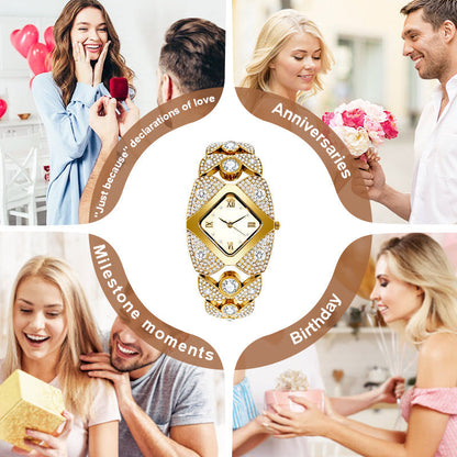 💎 Orologio al quarzo retrò con pietre scintillanti⌚