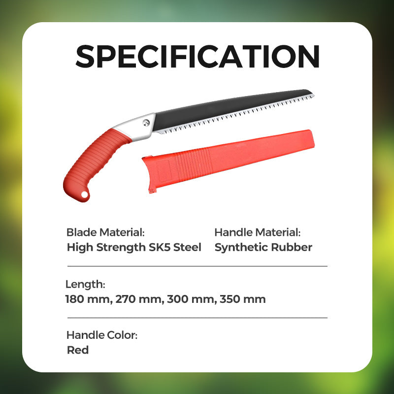 🌳 60% DI SCONTO! 🎉 Sega da Potatura in Acciaio SK5 – Lama Affilata, Impugnatura Ergonomica & Fodero Sicuro 🔪📦