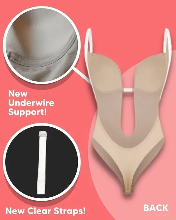 Body modellante senza cuciture con reggiseno integrato e schiena scoperta