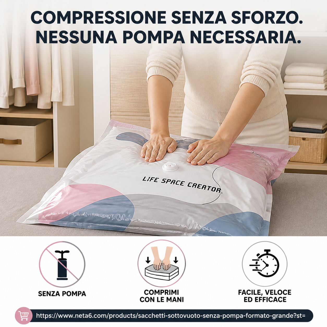 🛏️⏳-50% !! ⏰Sacchetti sottovuoto senza pompa🗄️