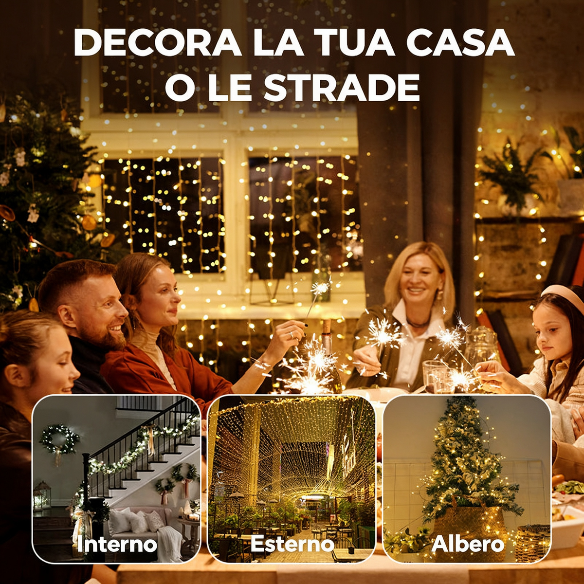 🎅 Crea un'atmosfera magica per Natale – decorazioni per l'albero, la casa e le finestre.🎁 Facili da usare, resistenti e bellissime. Le feste sotto una nuova luce! ✨