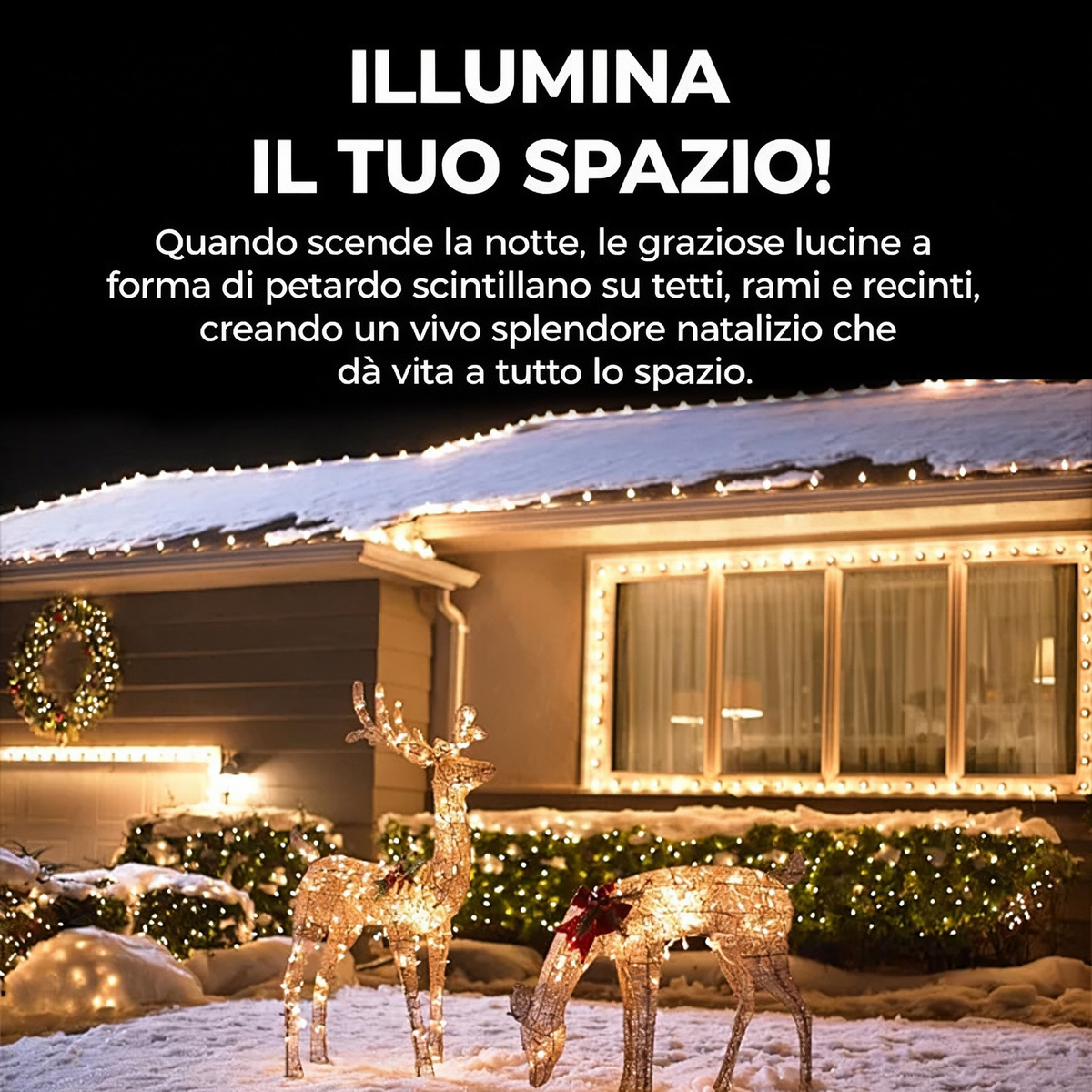 🎅 Crea un'atmosfera magica per Natale – decorazioni per l'albero, la casa e le finestre.🎁 Facili da usare, resistenti e bellissime. Le feste sotto una nuova luce! ✨