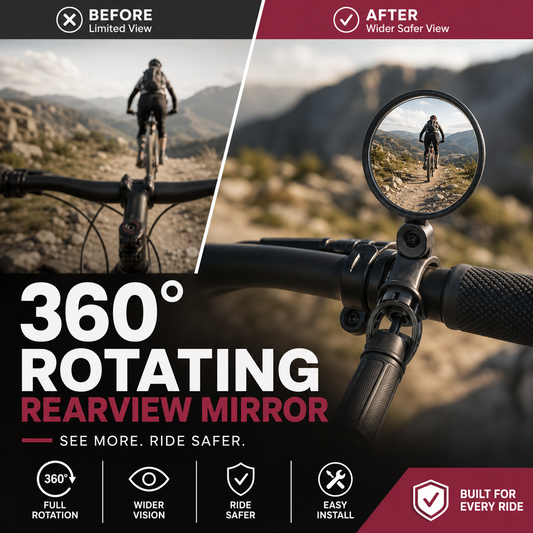 🚲Specchio retrovisore rotante a 360° per bici, e-bike e moto