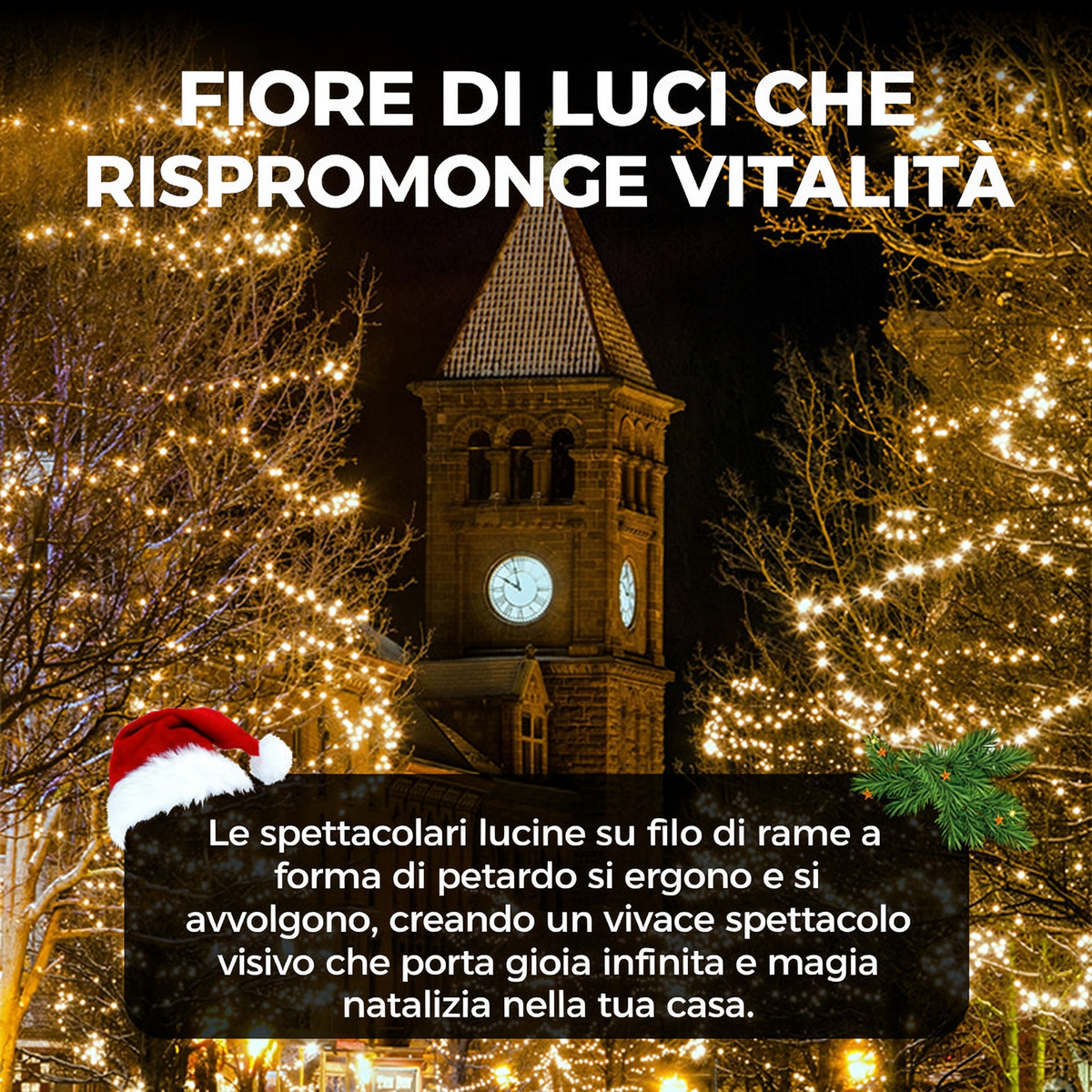 🎅 Crea un'atmosfera magica per Natale – decorazioni per l'albero, la casa e le finestre.🎁 Facili da usare, resistenti e bellissime. Le feste sotto una nuova luce! ✨