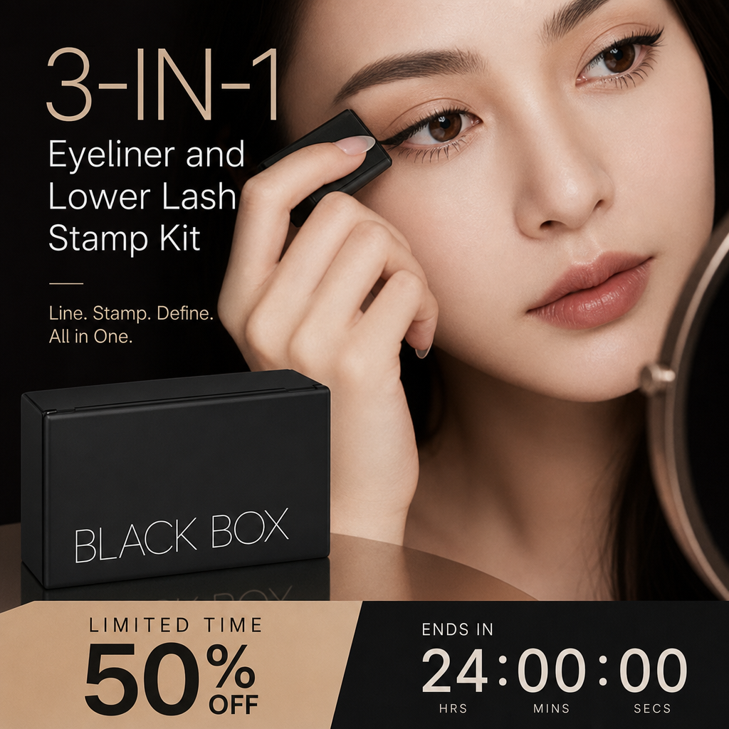 👁️Kit 3-in-1 Eyeliner & Timbro Ciglia Inferiori – Waterproof, Anti-sbavature & Lunga Durata – Ideale per un Trucco Occhi Rapido e Perfetto ✨💄