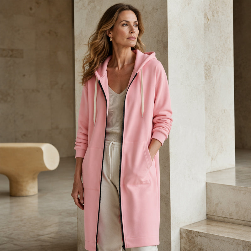 🔥✨ Felpa con Cappuccio e Zip in Pile da Donna