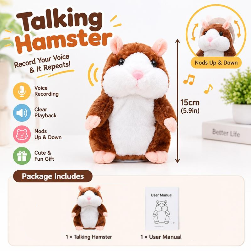 🐹 Ultimo giorno al prezzo speciale di €23.99! ✨Criceto parlante di peluche – ripete tutto ciò che dici, scuote automaticamente la testa e diverte bambini e adulti.🎁