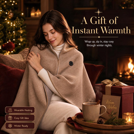 ❄️ I preferiti dell’inverno 🔥 Scialle coperta riscaldato USB – Mantella elettrica portatile per un caldo comfort invernale nel Regno Unito