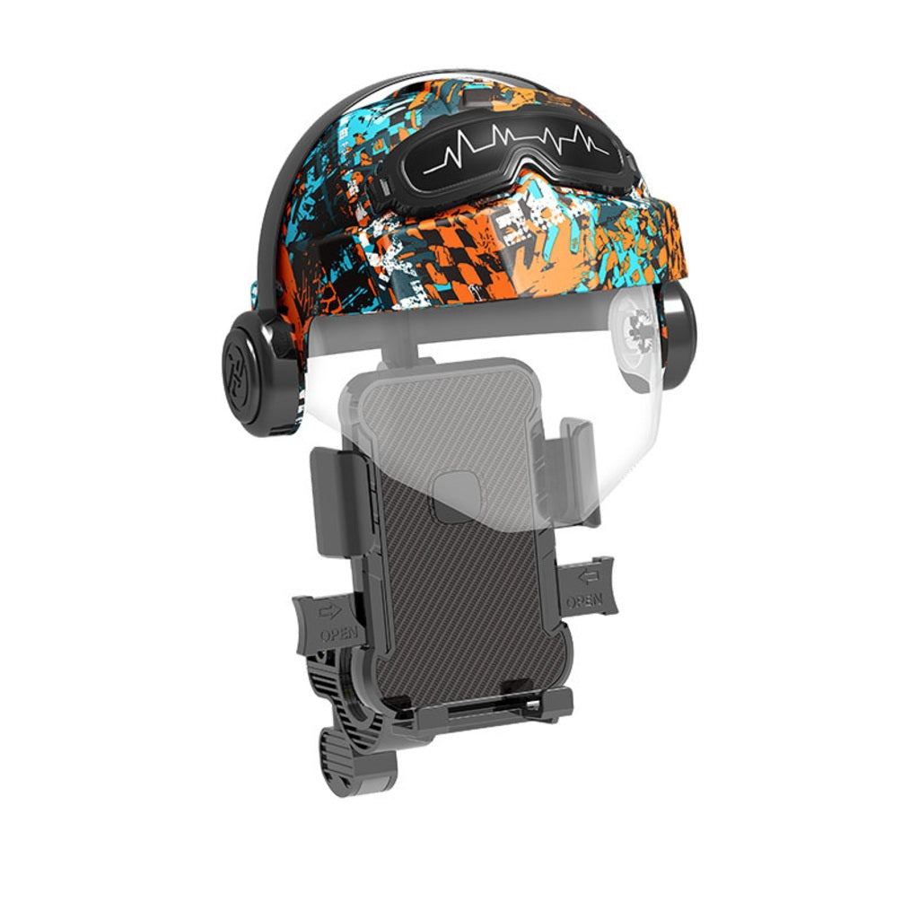 Motorcycle Phone Mount with Mini Helmet Sun Visor Shield