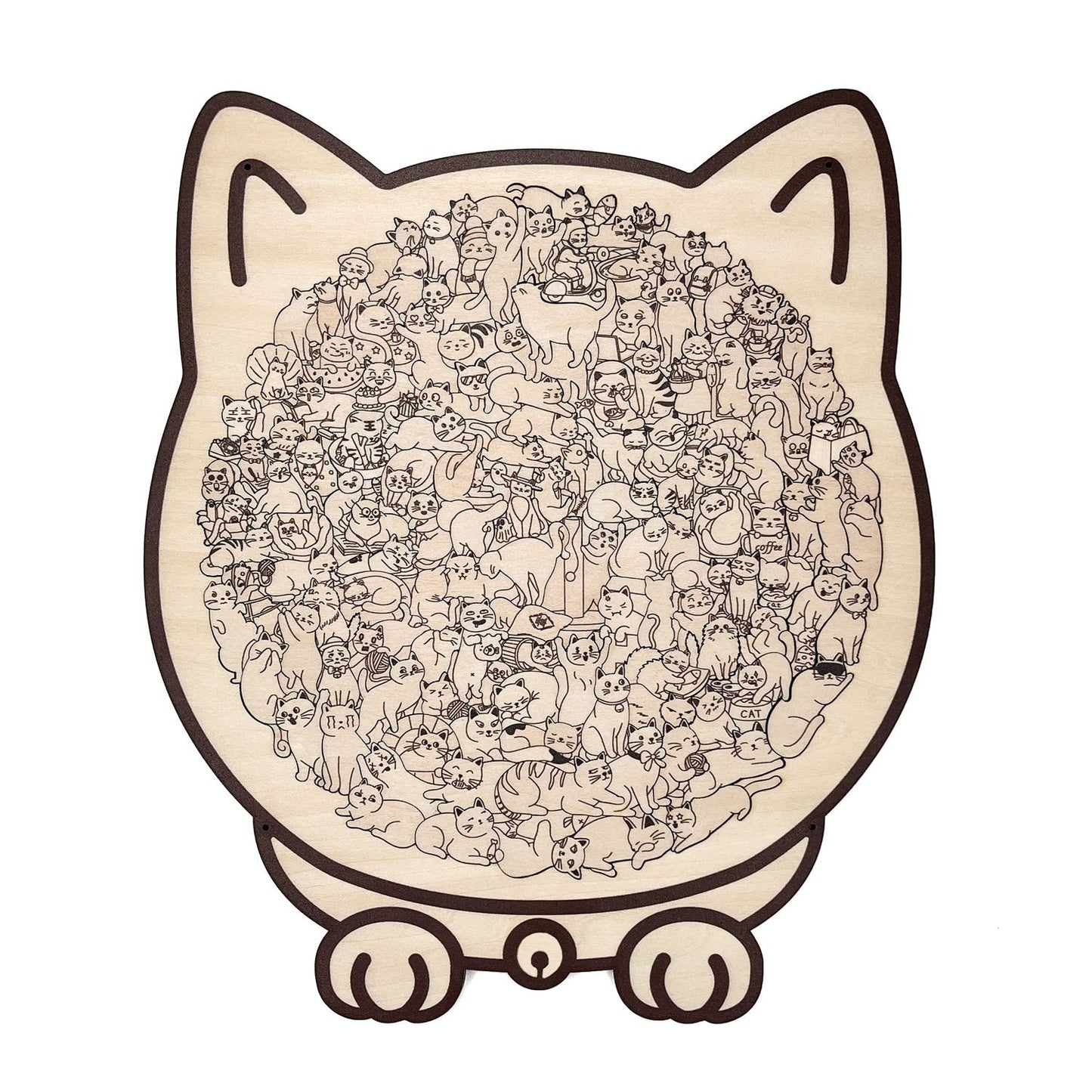 🎅Saldi natalizi 50% DI SCONTO🐱Puzzle in legno a forma di gatto in colori Morandi, 135 pezzi🎁