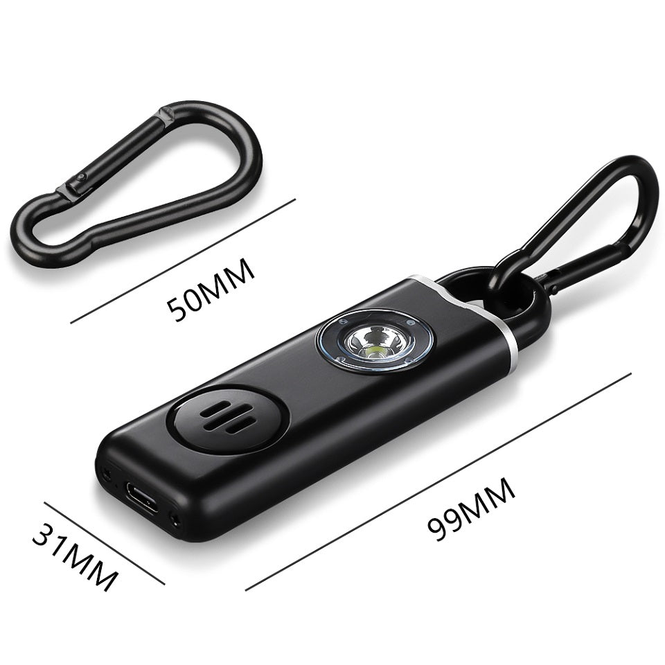 🚨Allarme personale di sicurezza ricaricabile Type-C✨130dB suono forte + torcia LED e luce stroboscopica SOS. Piccolo e portatile, avviso batteria scarica, antiurto. Perfetto per donne, bambini e anziani per emergenze✅