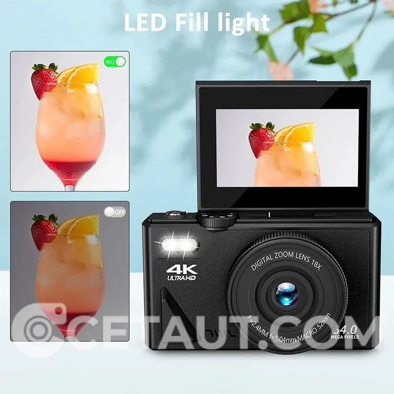 📸 Il tuo momento, trattenuto perfettamente – con 4K e Rothdisplay 🌄 Fotocamera digitale a schermo pieghevole 4K HD ✈️ 32GB-64GB