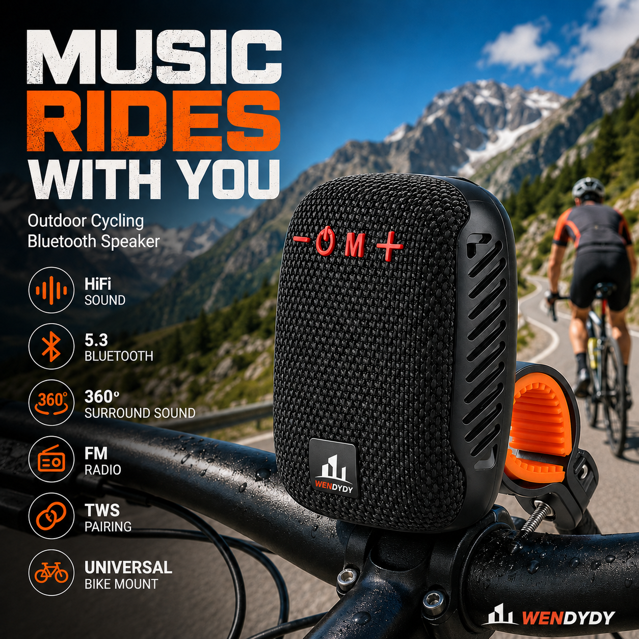 🥳SUPER OFFERTA 2026🥳💞50.000+ VENDUTI!🔥50% DI SCONTO! Cassa Bluetooth Impermeabile per Bici – IPX5, Stereo TWS, Vivavoce, supporto sicuro, 70m di portata. Goditi la musica mentre pedali! 🚲