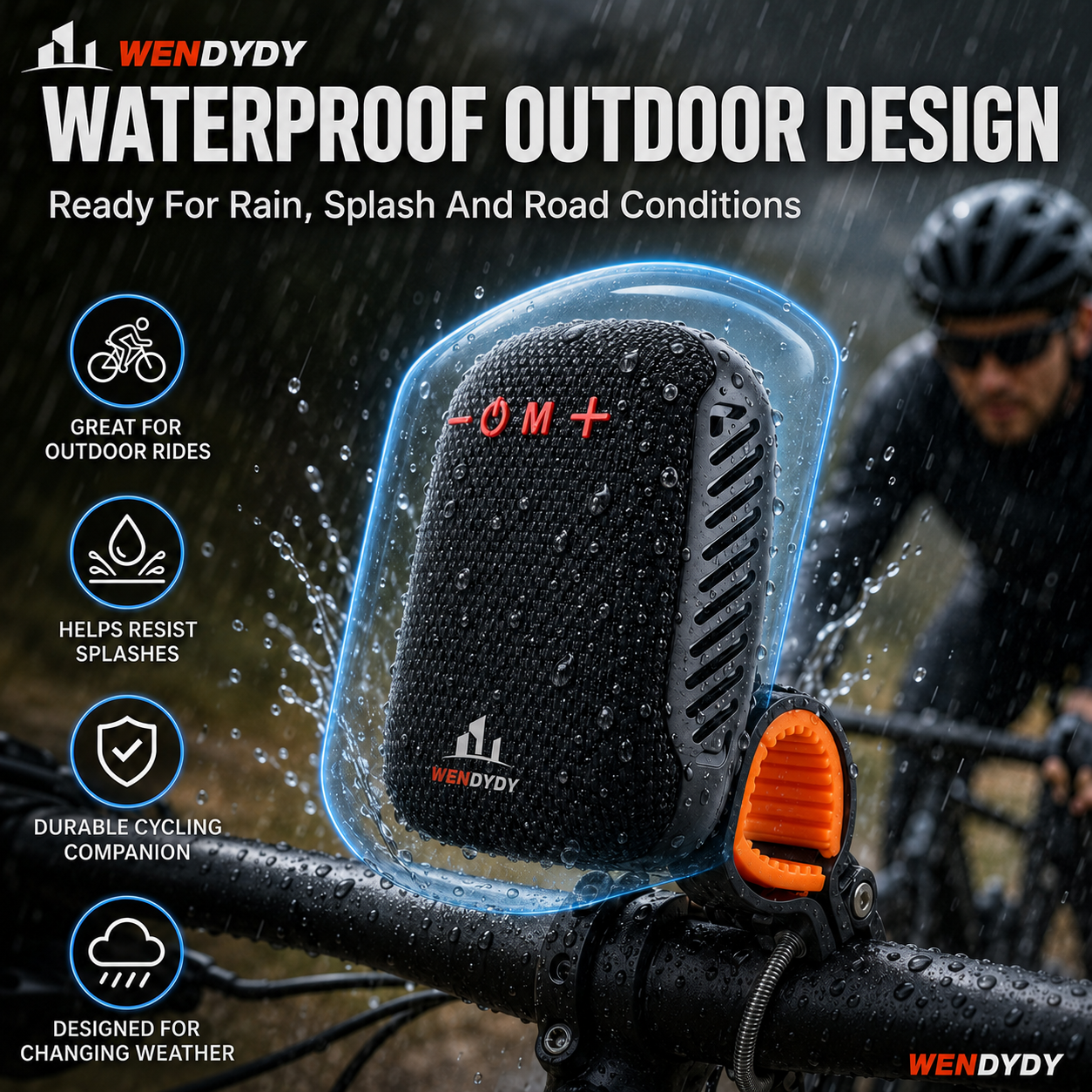 🥳SUPER OFFERTA 2026🥳💞50.000+ VENDUTI!🔥50% DI SCONTO! Cassa Bluetooth Impermeabile per Bici – IPX5, Stereo TWS, Vivavoce, supporto sicuro, 70m di portata. Goditi la musica mentre pedali! 🚲