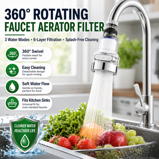 🚰 50% DI SCONTO ORA! 💧 Filtro per rubinetto a 360° – rinfrescante, pratico e senza schizzi, perfetto per cucina e bagno 🏠