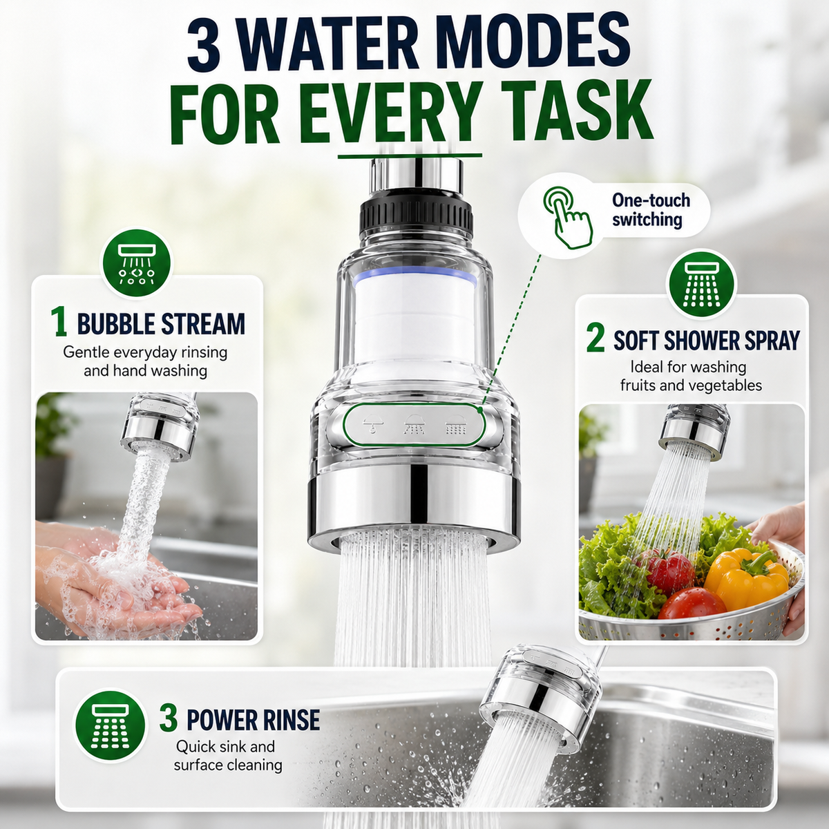 🚰 50% DI SCONTO ORA! 💧 Filtro per rubinetto a 360° – rinfrescante, pratico e senza schizzi, perfetto per cucina e bagno 🏠