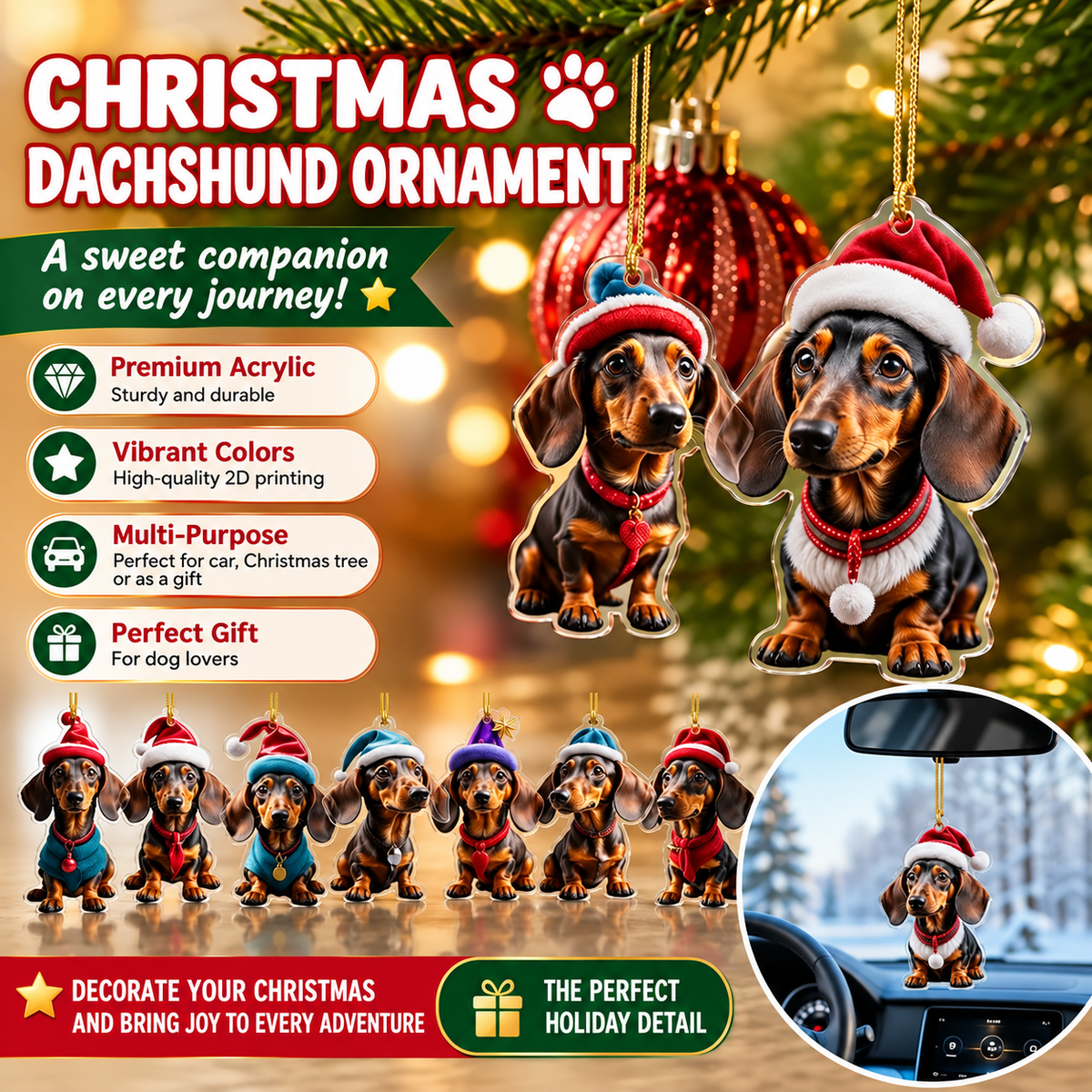⏳🔥OFFERTA A TEMPO LIMITATO 50% DI SCONTO! ⏰🎄 Ornamenti per Albero di Natale a Forma di Cucciolo 🐕🎁