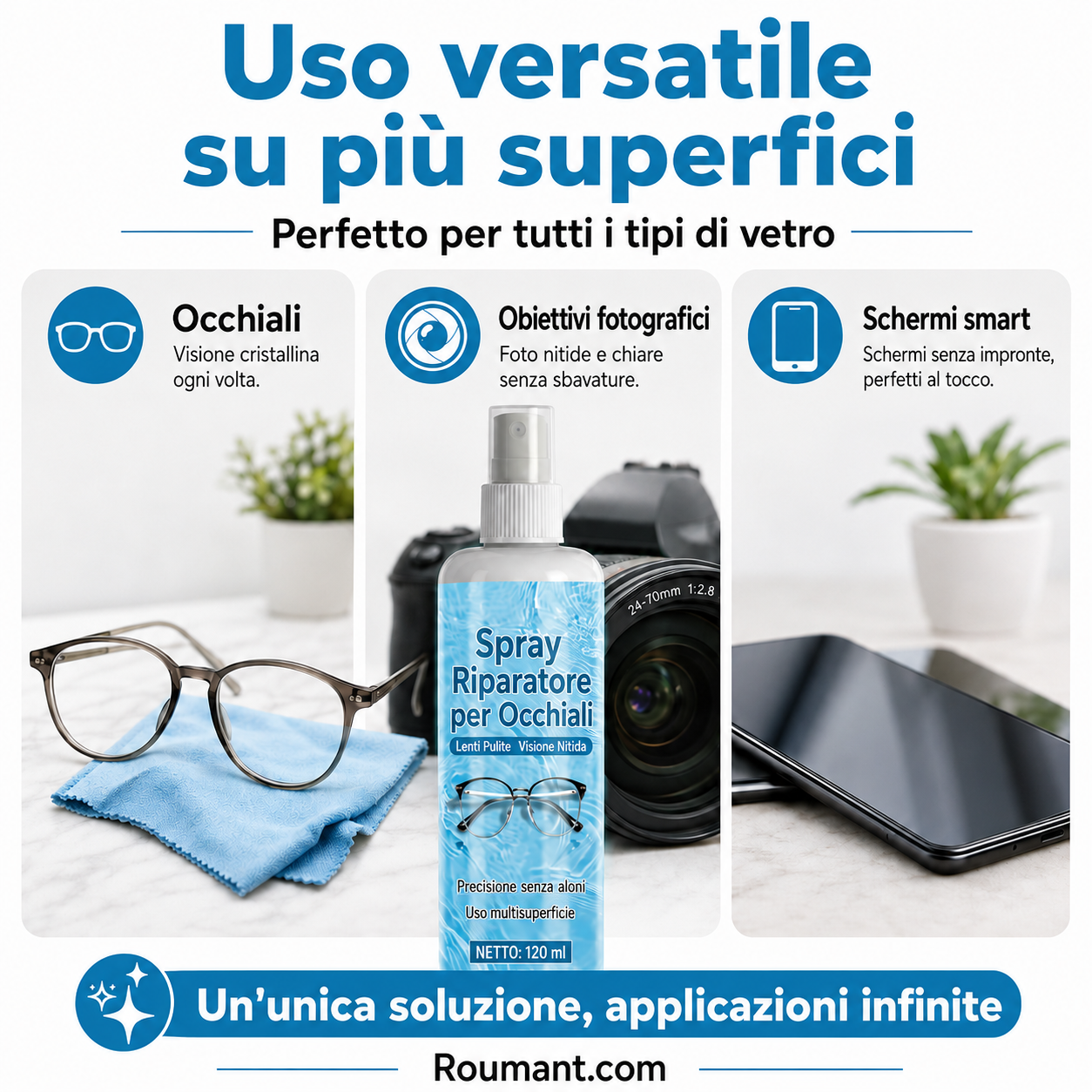 Spray di riparazione di graffi di lenti professionali