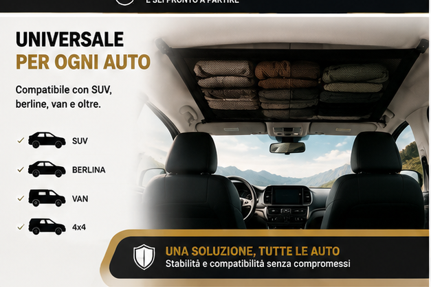 Borsa Portaoggetti da Soffitto Auto con Fibbie Regolabili