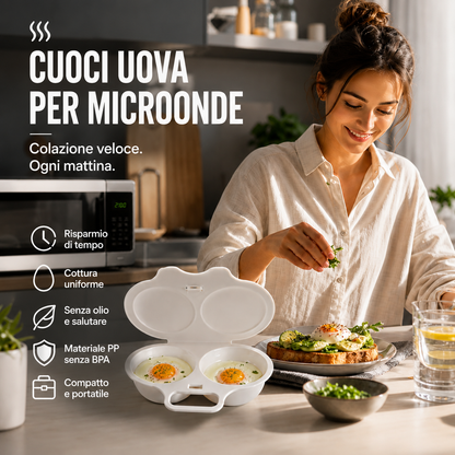🍳 ACQUISTA 1 RICEVI 1 GRATIS! 🛡️🧼 Cuociuova anti-schizzi – Coperchio ermetico, basta pulire il microonde dopo ogni uovo, gustati un uovo in camicia sano senza grassi e senza sforzi 🌿🥚