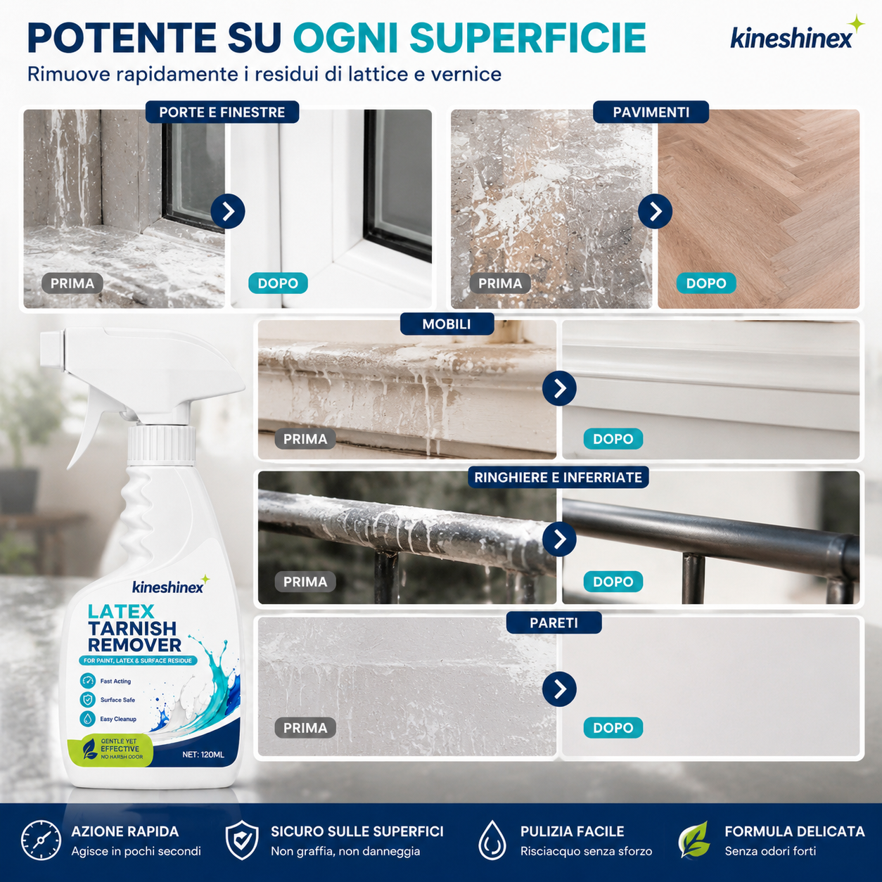 🥳OFFERTA 2026🥳💞50K+ VENDUTI!⚡SCONTO 50% PER TEMPO LIMITATO! Spray Rimuovi Macchie di Lattice e Vernice 120ml – Scioglie Residui di Pittura, Facile da Usare, Senza rovinare le Superfici. Elimina macchie ostinate velocemente in casa! 🧽✨