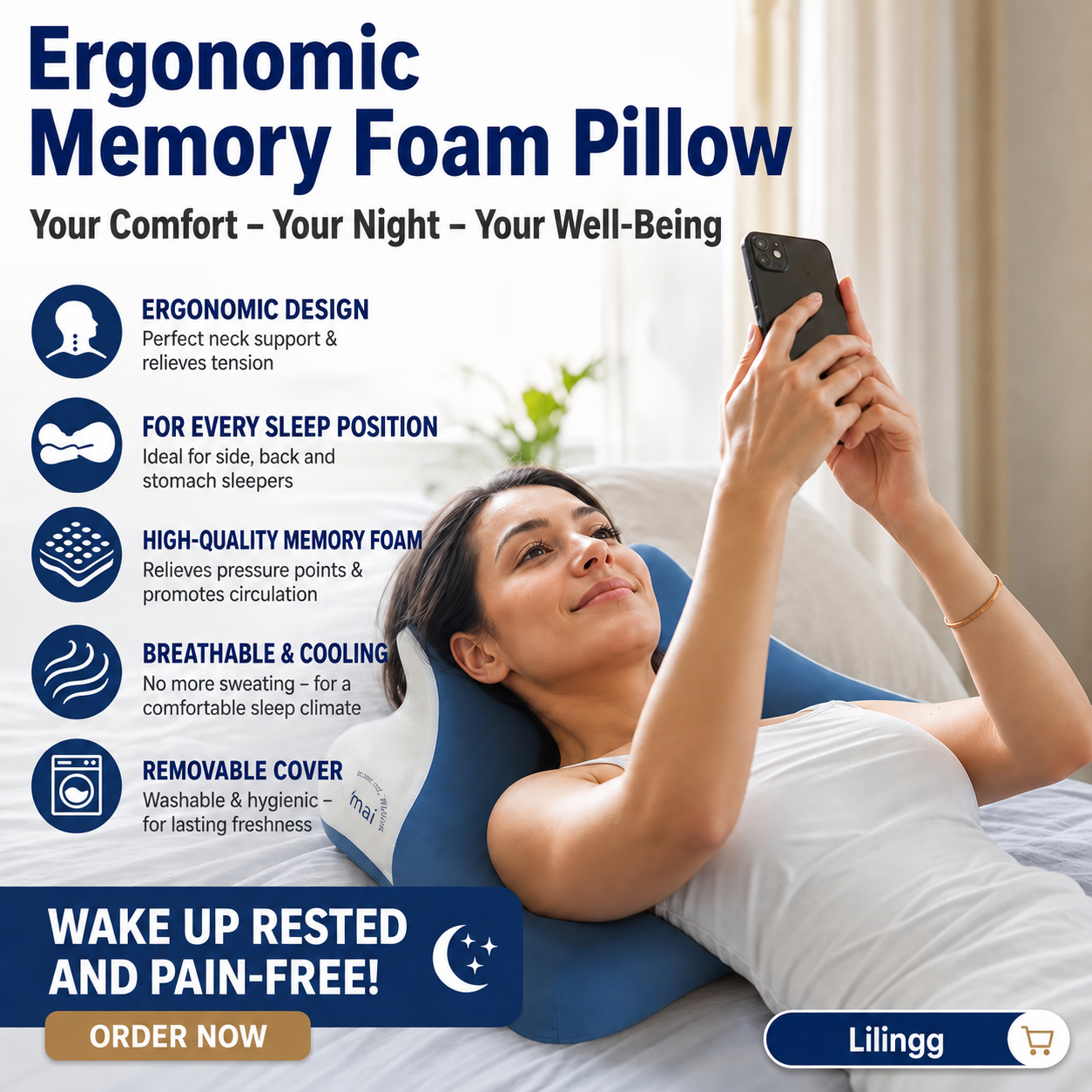 🔥✨Offerta Limitata -50%✨🔥 | Cuscino Ergonomico Multifunzione in Memory Foam
