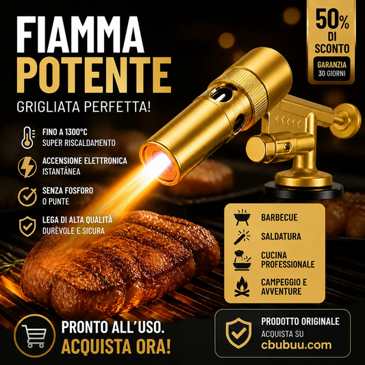 🔥⚡ Torcia a butano – 1300°C, invertibile, accensione elettronica – potente per ogni attività! ✨