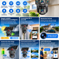 ⏳Offerta a tempo⏰📷 Telecamera di sicurezza Wi‑Fi solare da esterno 6K 9MP｜3 obiettivi, PTZ 360°, IP66 impermeabile, visione notturna a colori, audio bidirezionale, rilevamento movimento✨