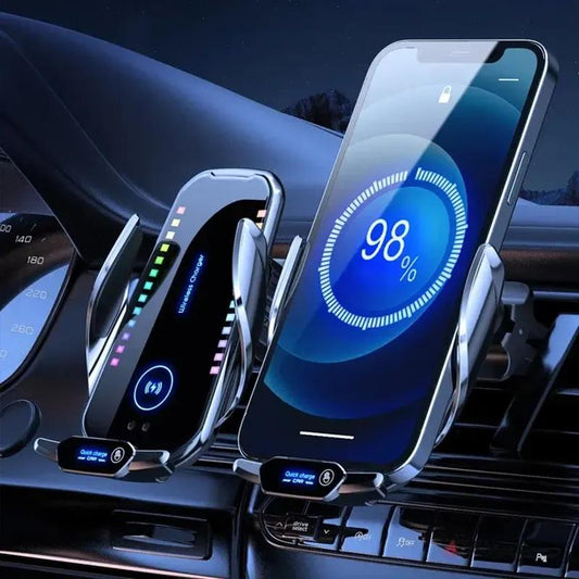 🔋⚡ Caricatore Wireless per Auto con Supporto Telefono - Compatibile con iPhone e Android 📱🚗