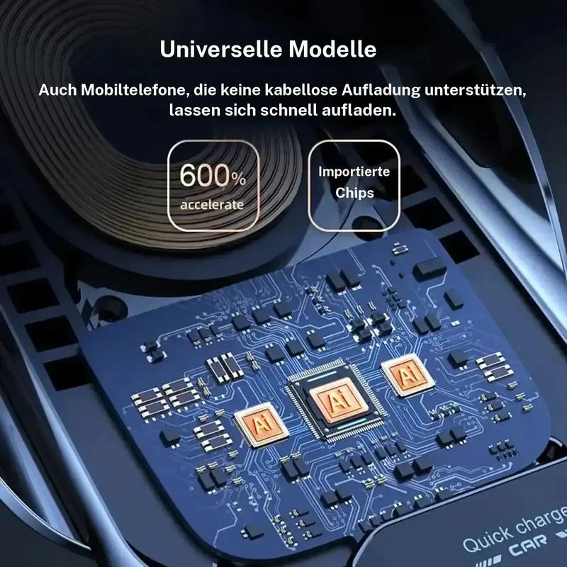 🔋⚡ Wireless Car Charger and Phone Holder - Compatible with iPhone and Android Phone Types 📱🚗