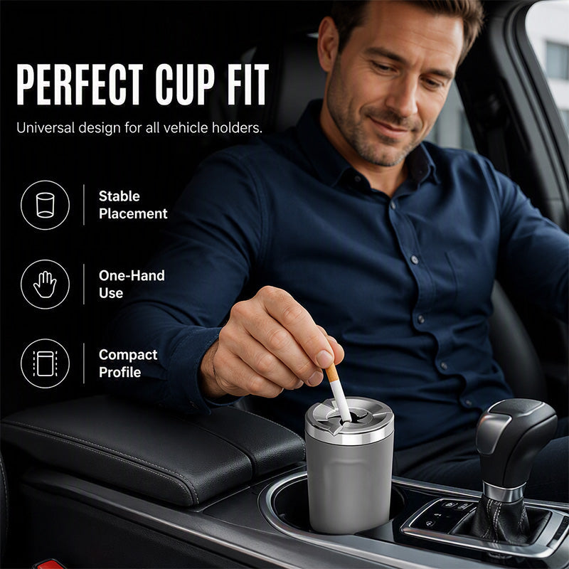 🛡️Posacenere Rotante per Auto con Rivestimento Interno in Ceramica