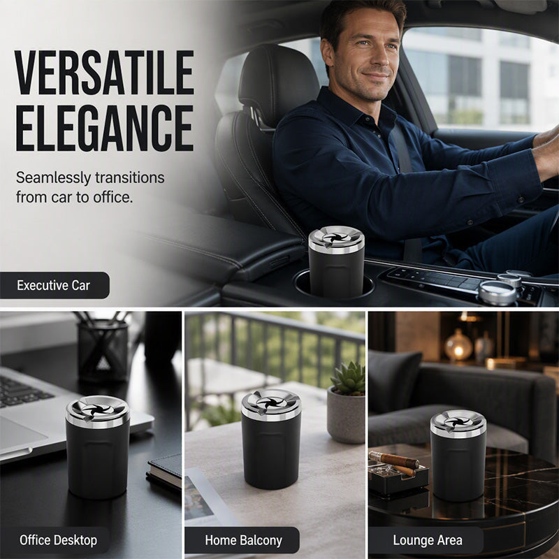 🛡️Posacenere Rotante per Auto con Rivestimento Interno in Ceramica