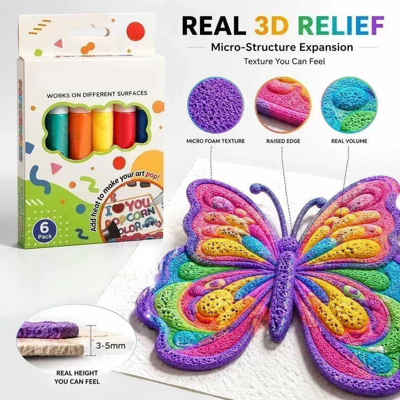 🖌️Penna magica – Disegna in 3D con un solo tratto!🎄 Fai da te: penne per disegnare con i popcorn