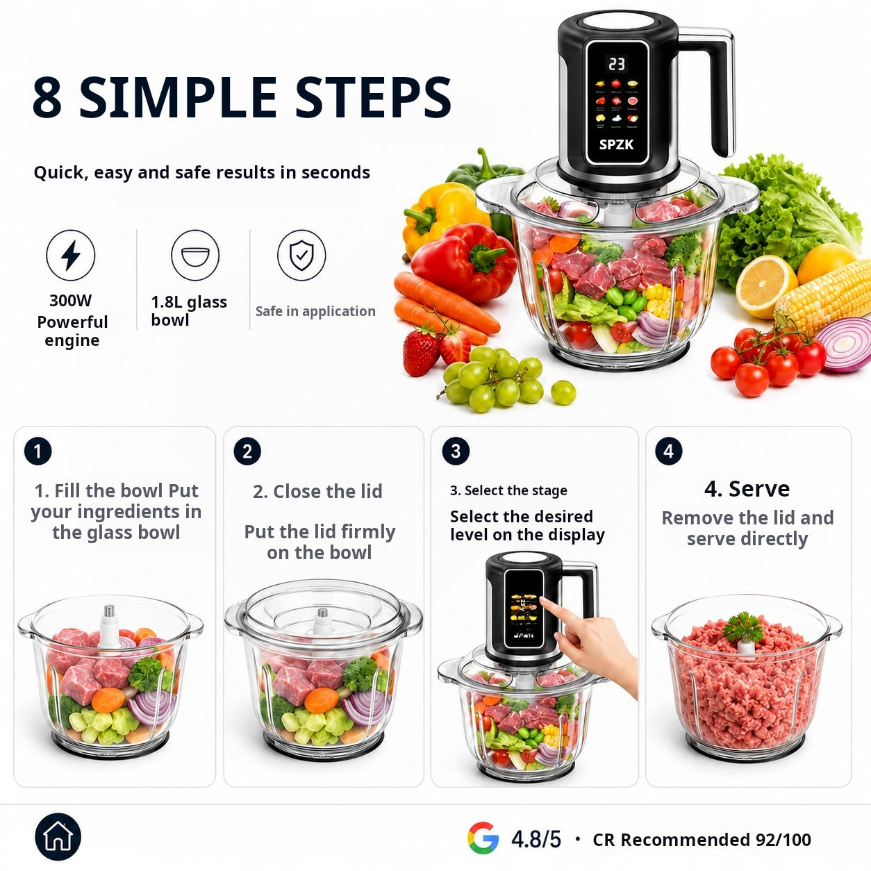 🔪Tritacarne elettrico senza fili USB per carne, salse e molto altro – veloce, igienico e facile da usare! 🍖🥦