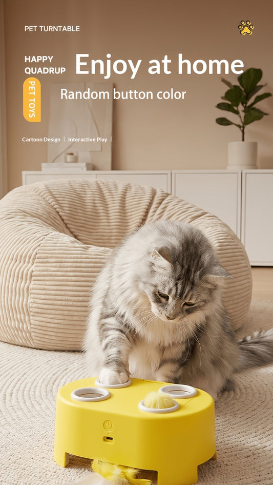 🐱Giocattolo Elettrico Intelligente 2 in 1 per Gatti | Scatola Formaggio Interattiva JUNGU H64