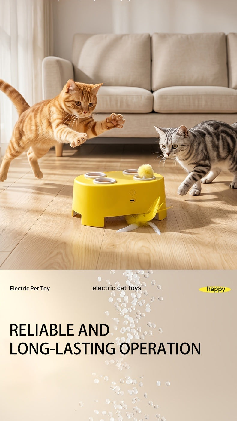 🐱Giocattolo Elettrico Intelligente 2 in 1 per Gatti | Scatola Formaggio Interattiva JUNGU H64