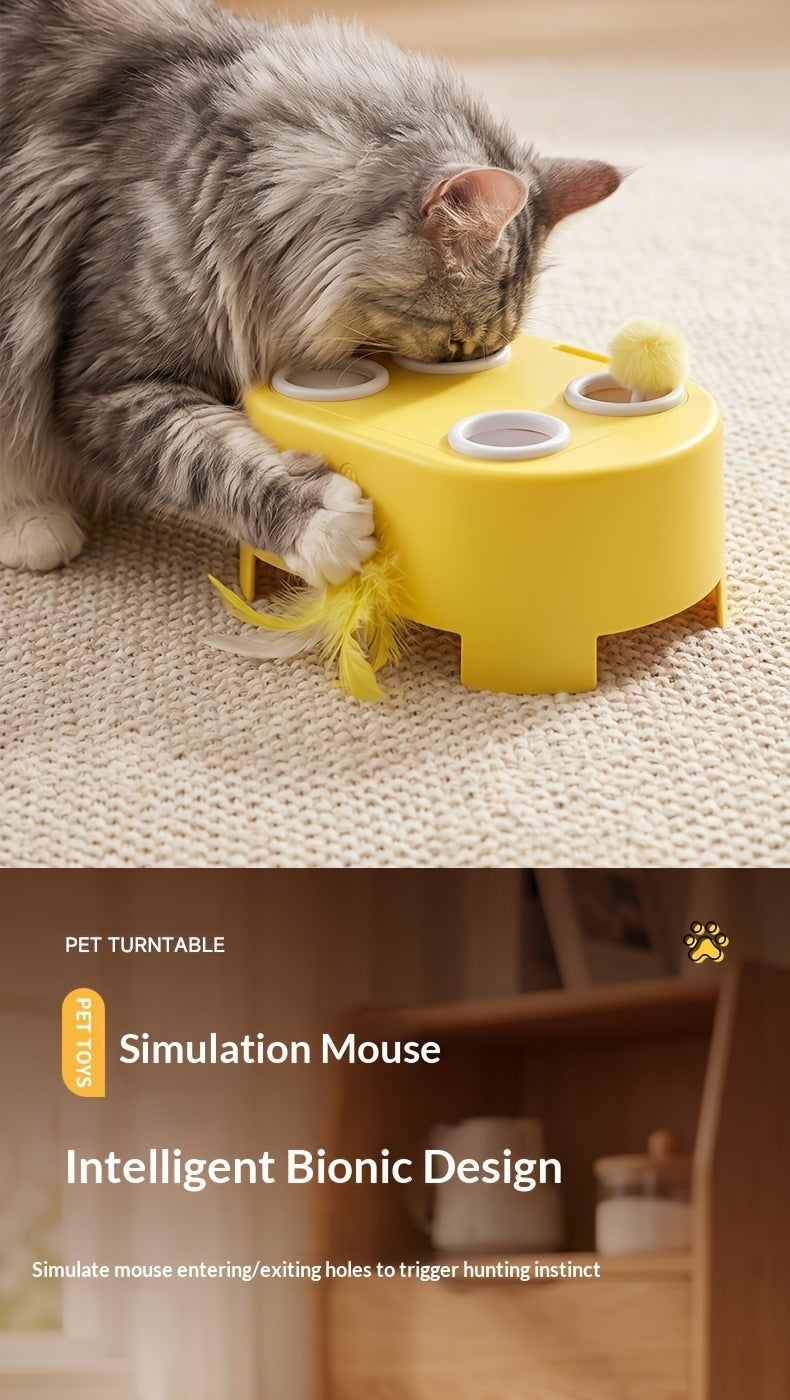 🐱Giocattolo Elettrico Intelligente 2 in 1 per Gatti | Scatola Formaggio Interattiva JUNGU H64