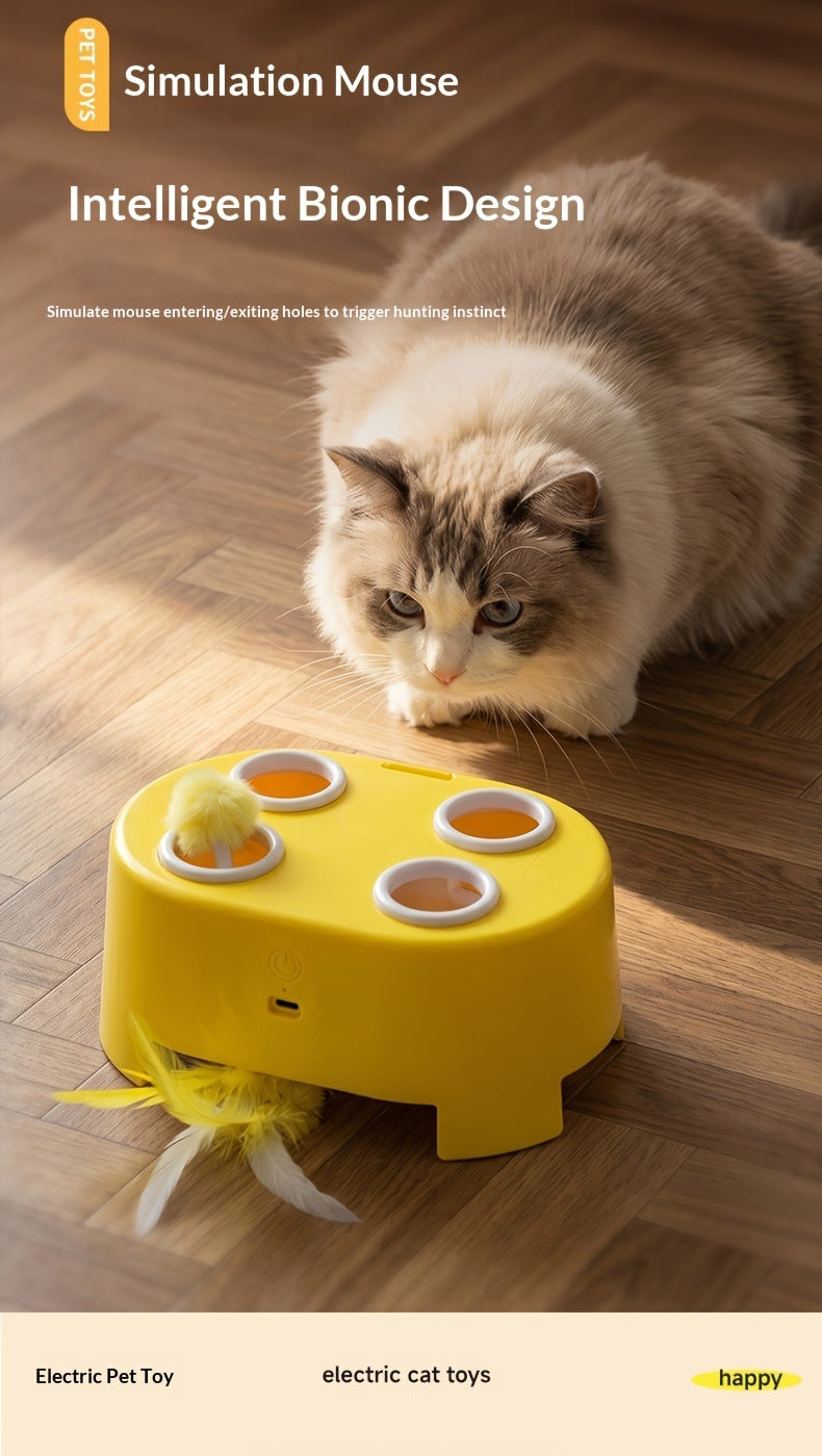 🐱Giocattolo Elettrico Intelligente 2 in 1 per Gatti | Scatola Formaggio Interattiva JUNGU H64
