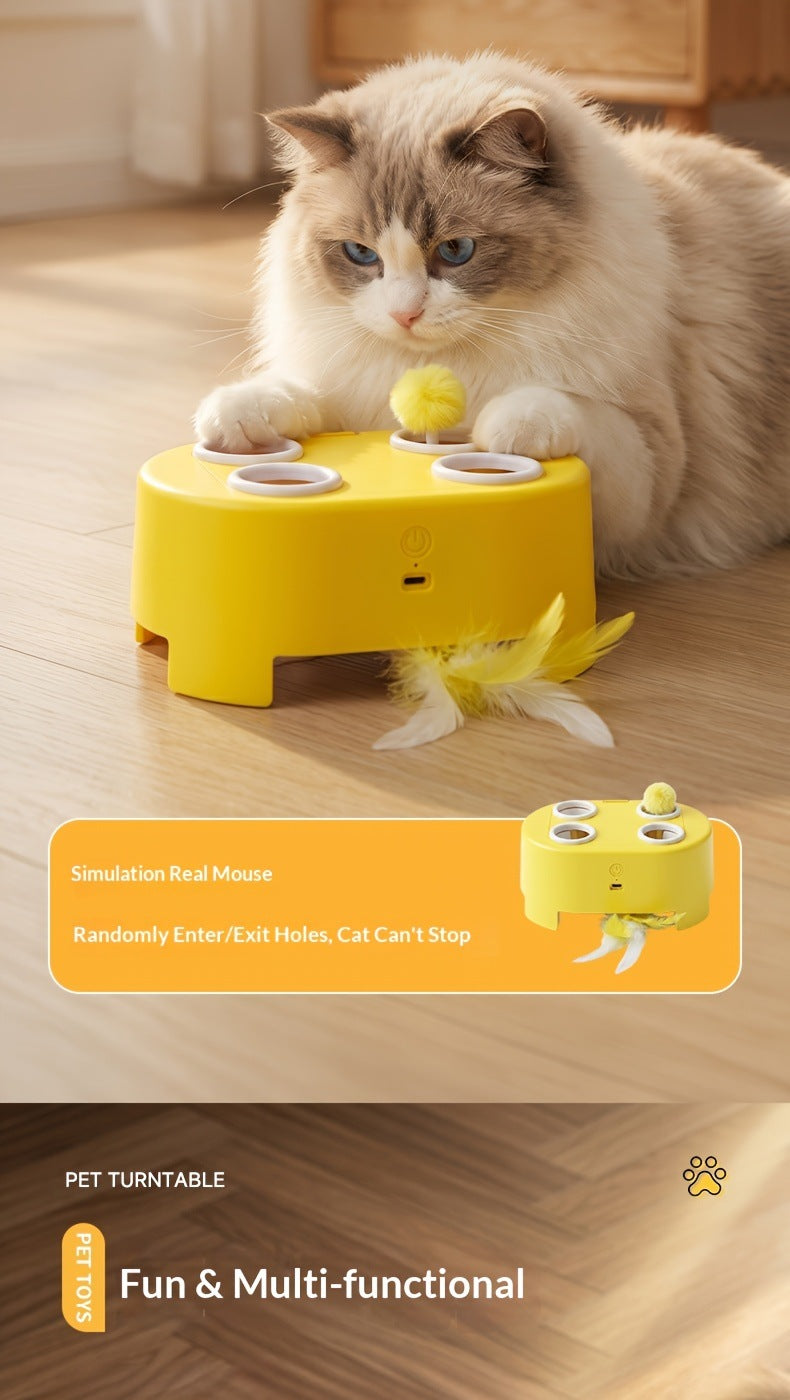 🐱Giocattolo Elettrico Intelligente 2 in 1 per Gatti | Scatola Formaggio Interattiva JUNGU H64