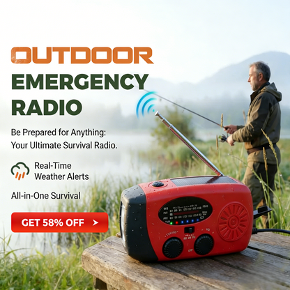 📻✨ Radio di emergenza a manovella solare – Dì Addio all'ansia per la batteria scarica all'aperto! 🚫 Multi-alimentazione, torcia LED e allerta meteo NOAA 🏕️