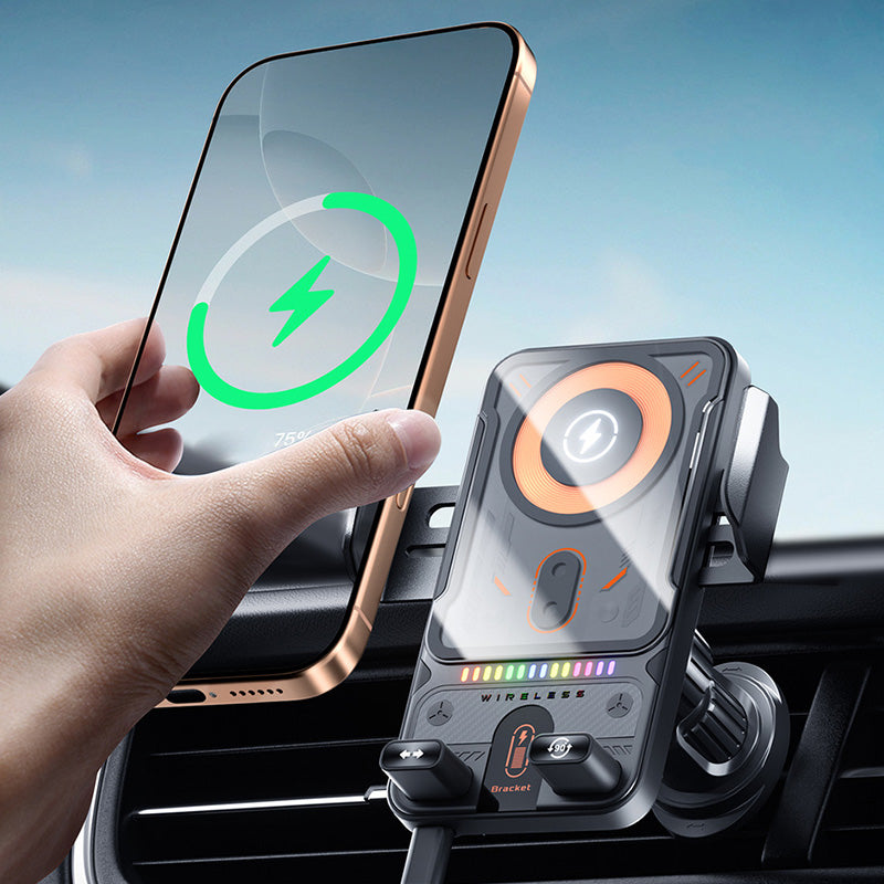 🔥SALDI CALDI 50% DI SCONTO🎁⚡Più di 50.000 venduti! 📱Supporto auto 2-in-1 ruotabile per telefoni cellulari e caricatore wireless⚡