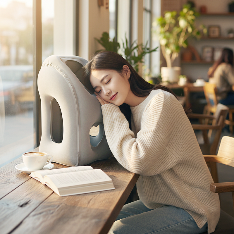 🧳 Risparmia il 50%! 💤 Cuscino da viaggio gonfiabile – comfort ergonomico in viaggio ✨