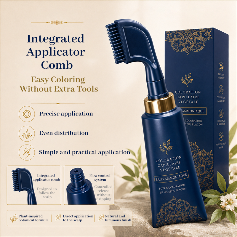 🥳2026 NUOVO ARRIVO🥳💞OLTRE 50.000 VENDUTI! ⏳Pettine per tintura naturale dei capelli per uso domestico. Formula 100% naturale, innocua per capelli e cuoio capelluto. Facile applicazione a casa, distribuzione uniforme, non sporca le mani.