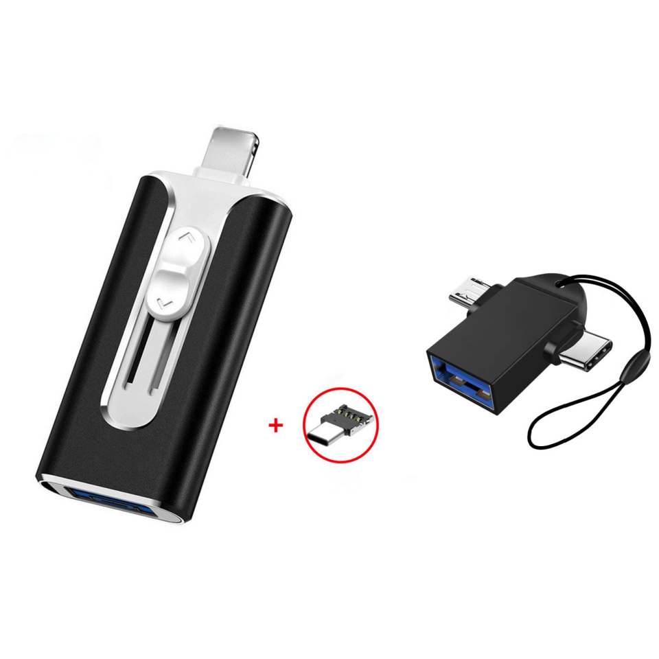 Micro USB da 64 GB + certificato MFi + 8 Pin + USB 3.0 ⚡4 in1 Unità flash iOS/Android/PC⚡