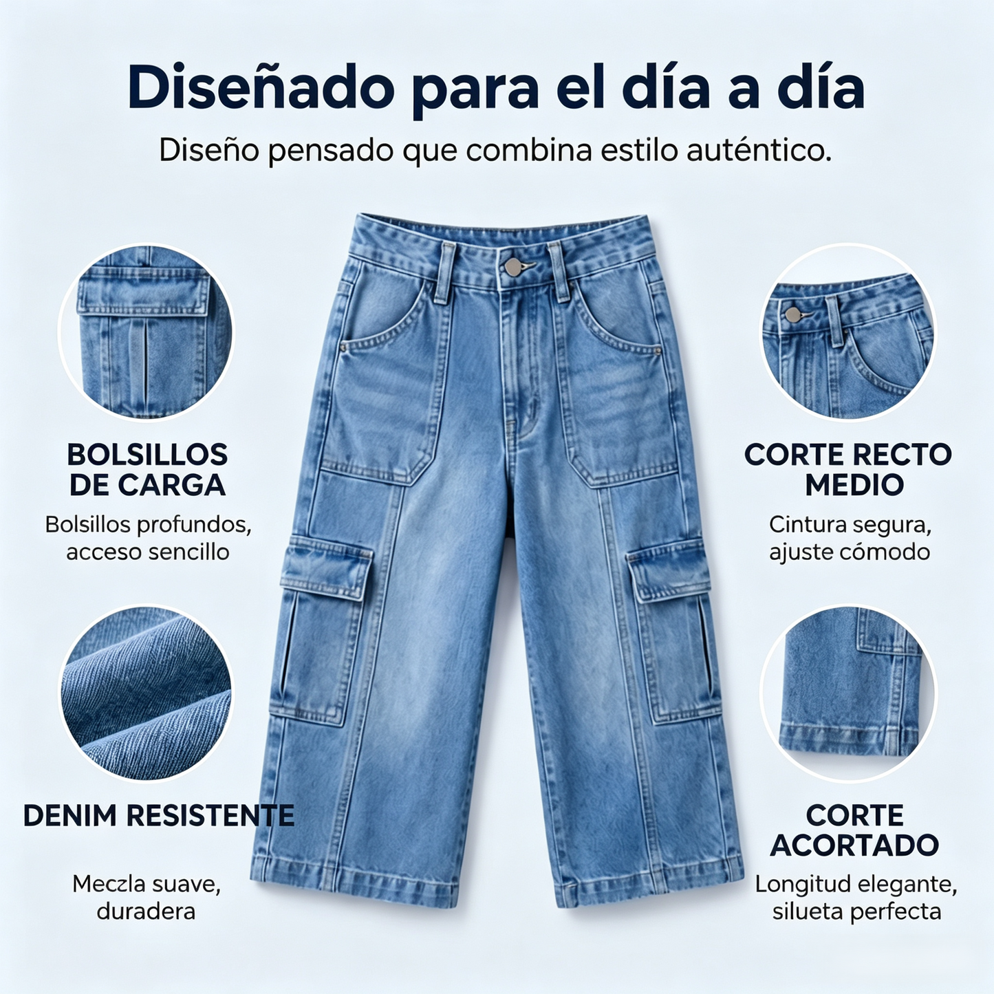 📢 Oferta de mitad de temporada: −50% solo por poco tiempo ⏰ Pantalones vaqueros cortos elásticos y casuales para mujer
