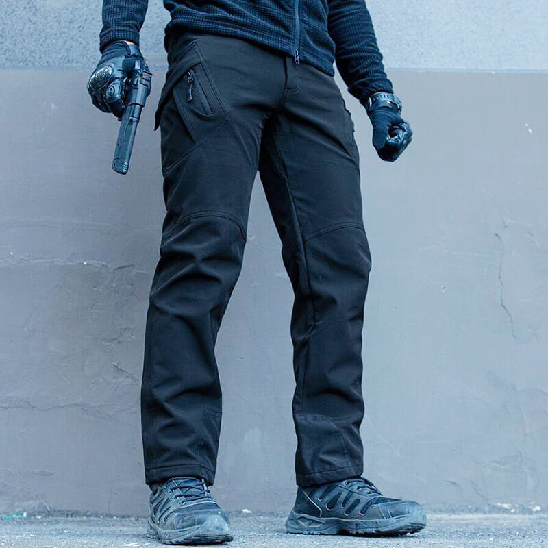 Pantaloni Tattici Invernali da Trekking Impermeabili in Soft Shell da Uomo