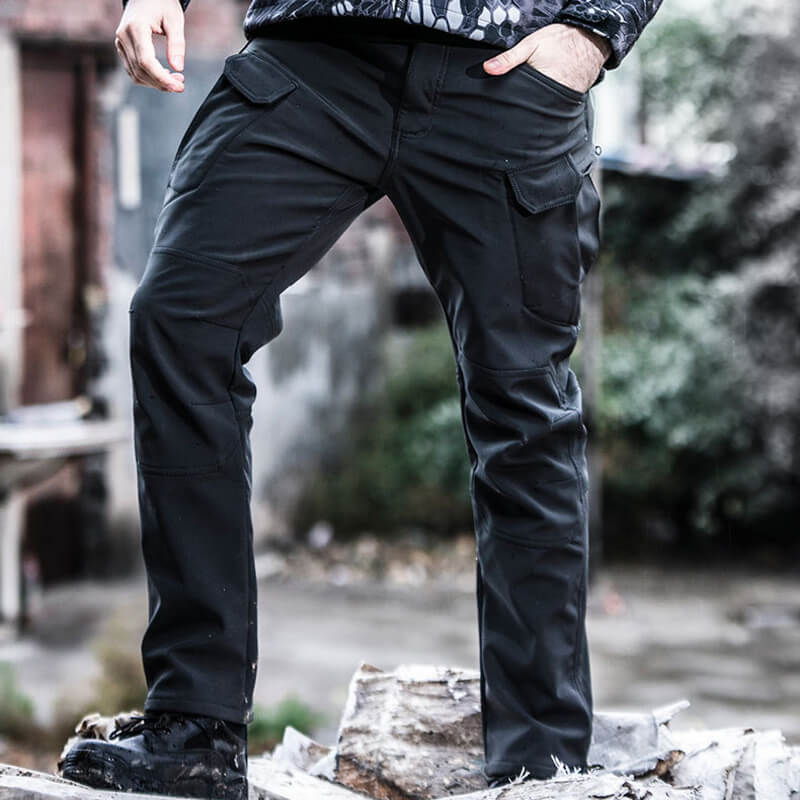 Pantaloni Tattici Invernali da Trekking Impermeabili in Soft Shell da Uomo