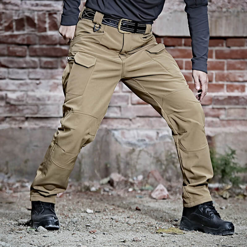 Pantaloni Tattici Invernali da Trekking Impermeabili in Soft Shell da Uomo